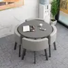 Mesa de Comedor Simple que Ahorra Espacio para Uso Doméstico, Adecuada para Apartamentos Pequeños, Mesa de Comedor para Negociaciones en Tiendas, Juego de Mesa y Sillas, Mesa Redonda para Recepción