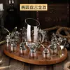 Juego de Copas de Vino Blanco Zodiaco Dispensador de Vino para el Hogar Juego de Vino Chino de Alta Gama 12 Copas Pequeñas Bala Una Copa