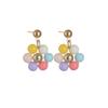 Aretes trenzados de resina con cuentas, lindos y a la moda, de color aleatorio, adecuados para mujeres y niñas para ir al trabajo, de vacaciones