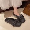 Pantuflas de Dedo con Lazo para Mujer Nuevas Verano 2025 Calzado de Exterior Estilo Hada con Zapatos Planos para Falda Sandalias Antideslizantes