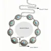 Cadena de cintura europea y americana de turquesa transfronteriza, cinturón de cintura de metal estilo vintage para vestidos, cadena adelgazante de cintura, cadena corporal de moda