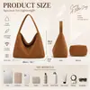 Bolso de Gamuza y Terciopelo de Gran Capacidad Versátil Otoño Invierno Bolso Tote Retro Bolso para Mujer Estudiante Viajes al Trabajo Bolso de Hombro Comercio Exterior
