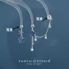 Usando estrelas e lua, brincos de estrela assimétricos, doces e cool, ear cuffs ousados, design de nicho, brincos de alta qualidade