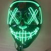 Máscara brillante de Halloween, máscara negra en V, LED, para vestido de fiesta, accesorios de bar, venta al por mayor