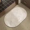 Alfombra Ovalada de Tierra de Diatomeas de Color Sólido Minimalista Moderna Alfombra de Baño Alfombrilla Absorbente para Pies Felpudo para Entrada