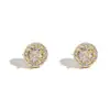 Brincos Redondos de Hip Hop Europeu e Americano 8mm de Largura Cobre Zircônia Brincos Femininos hiphop Personalizado Par Brincos Masculinos