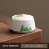 Cenicero de Cerámica con Tapa, Anti-Ceniza Volante, Cenicero Pequeño para Oficina en Casa, Adornos para Sala de Estar, Accesorios para Juego de Té Kung Fu
