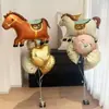 Balões de Folha de Alumínio de Pônei Nobre de Desenho Animado para o Ano Novo de 2026 Decoração de Festa de Aniversário Infantil Barraca de Mercado Noturno Atacado