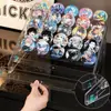 Caja de almacenamiento transparente, exhibidor de insignias, accesorios de escritorio, estante de almacenamiento de varios niveles, estante de almacenamiento en forma de escalera, estilo escalonado