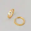 Diseño de Anillo Lingyue con Superficie Super Brillante, Aretes Completamente de Plata S925, Aretes Versátiles, Aretes de Nicho, Estilo Simple y Genial