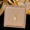 Collar de acero de titanio nuevo sin decoloración para mujer, cadena de clavícula ligera de lujo de verano, nicho, todo-partido, joyería de temperamento de alta gama