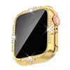 Aplicável ao Estojo Apple Watch 10ª Geração 42/46mm Película de Vidro Temperado Integrada Diamante PC Capa Protetora Monocromática 1-9
