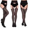 Ropa interior sexy con tirantes antideslizantes y cintura alta para mujer, medias de seda unidas con extremos abiertos, malla fina, ropa interior sexy de malla gratis