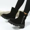 Botas de Nieve Cálidas de Invierno 2025 para Mujer, Botas de Comercio Exterior con Forro de Felpa de Aliexpress Transfronterizo, Zapatos de Algodón para Mujer, Modelo Nuevo de Talla Grande