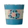 Taza de Café de Cerámica con Niebla Roja Pintada a Mano y Flores Azules, Alto Valor Estético, Adecuada para Uso Doméstico, También Adecuada para Té y Leche