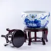 Base Redonda Chinesa de Madeira Suporte para Vaso de Flores Aquário Suporte para Vasos Plantas em Vasos Jarra de Vinho Jarra de Arroz Banquinho de Dança Suporte