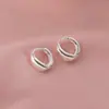 Hebilla de Oreja de Gota de Aguja de Plata 925 para Mujer Estilo Coreano Minimalista Temperamento Pendientes Versátiles Retro Aro de Oreja de Viento Frío de Moda