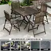 Mesa plegable, mesa y sillas de exterior, uso en patio y hogar, mesa cuadrada pequeña simple para poner puestos, mesa redonda portátil, mesa y sillas de comedor, juego de ocio