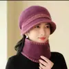 Gorro de Invierno para Mujer de Piel de Conejo Gorro de Lana Tejido para Madres de Mediana Edad y Mayores y Abuelas Gorro de Algodón Cálido para Exteriores con Forro de Felpa para Personas Mayores