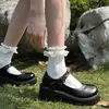 Sapatos Mary Jane femininos de sola grossa, nova coleção primavera/verão 2026, perfeitos com saias, pretos, estilo japonês retrô, bico redondo, salto grosso, sapatos pequenos de couro