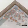 Decoraciones para Uñas de Rosa de Seda con Circonita, Diamantes Sueltos con Base Puntiaguda, Caramelo de Roca Brillante, Huevo de Paloma, Forma de Corazón, Pedrería para Uñas Forma de Gota de Agua