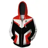 Sudadera con cremallera y estampado 3D de Capitán América de Avengers 4, sudadera de cosplay, mercancía de anime