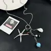 Collar Colgante Corazón de Cristal Estrella de Mar Redonda para Mujer Lujo Accesible Gama Alta Estilo Festivo Cadena para Clavícula Accesorios de Collar Sencillos