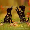 Nuevos Adornos de Hierro Transfronterizos para Jardín Animales Decorativos de Piso Inserciones Gatos, Perros, Conejos, Pollos Inserciones de Césped Huecos Adornos de Arte para Patio