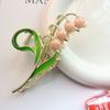 Novos Acessórios de Cabelo Estilo Coreano para Mulheres com Pérolas e Flores, Presilhas de Metal, Presilhas para Rabo de Cavalo, Presilhas Coloridas de Flor de Lírio-do-Vale