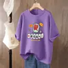 Nueva Camiseta de Algodón Puro para Mujer Verano 2026, Corte Holgado, Tallas Grandes, Adelgazante, Manga Corta, Top que Cubre el Vientre