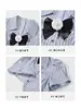 Camisa Rayada Dulce y Fresca con Lazo Top de Manga Corta para Mujer Cintura Ceñida Costuras Verano Vintage Chica Picante Camisa Corta para Mujer
