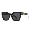 919 Gafas de sol modernas europeas y americanas de una sola pieza con parte superior plana, estilo retro, de moda, INS Wind Singer Star con gafas de sol de color para mujer