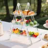 Suporte acrílico personalizável, destacável e de três andares para sobremesas, adequado para festas de aniversário, casamentos, reuniões e buffets