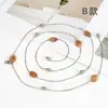 Cadena de Cintura Metálica Decorada con Conchas de Gama Alta Accesorios para Vestido de Niña Cuerda Delgada de Flor para Jeans Cinturón para Mujer