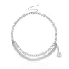 Joia Cruzada Europeia e Americana Corrente Grossa de Metal Personalizada Pingente de Cabeça de Beleza Corrente de Cintura Multicamadas Moda Feminina Versátil Retrô Cinto