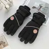 Guantes de esquí de invierno para niñas, lindos, a prueba de viento para exteriores, forrados de felpa, engrosados, cálidos, para pantalla táctil, antideslizantes, adecuados para jugar en la nieve y andar en bicicleta