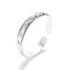 Pulseira de cobre branco banhada a prata com jateamento aberta Pulseira Dragão e Fênix flor de carro pulseira feminina Sūtra do Coração sólido joias atacado