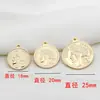 Accesorios para Joyería DIY Chapado en Cobre Oro Real de 14K Colgante de Moneda con Figura Vintage Europeo y Americano Colgante de Collar de Moneda Conmemorativa