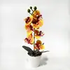 7 Orquídeas Borboleta Artificiais em um Vaso para Fotografia de Casamento, Adereços de Flores Artificiais, Decoração de Sala de Estar em Casa, Planta Artificial de Flores