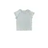 Camiseta Suave de Seda de Hielo para Niños Verano Estilo Coreano Niñas Borde Fruncido Color Sólido Manga Corta Versátil Casual Camiseta Básica