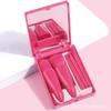 Kit de Pincéis de Maquiagem, Ferramentas de Beleza Convenientes, Pincel para Blush, Pincel para Sombra, 5 Peças com Espelho, Pincel para Pó Solto, Pincel para Base com Armazenamento