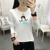 2580 # Camiseta de Manga Longa para Mulheres Algodão Puro (Foto Real Tirada) (95% Algodão 5% Elastano) (Novo Tamanho XXL)