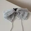 Pinza para Cola de Cabello con Lazo de Cuadros Dulces, Sensación de Lujo Ligero y Gama Alta, Pinza de Garra de Nuevo Estilo, Pasador de Moda para la Parte Posterior de la Cabeza