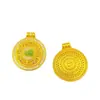 Cadena de Suéter de Lujo Versátil Vintage al por Mayor con Colgante de Brújula de Calabaza Verde Giratorio Incrustado de Diamantes Chapado en Oro del Mismo Estilo que en las Tiendas de Oro