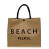 Bolsa de Lona Personalizada Bolsa de Mão Estampa de Letras Bolsa Feminina Algodão Linho Estampa Bolsa de Almoço Grande Capacidade Atacado