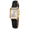 Reloj de Cuarzo para Mujer Estilo Retro Esfera Cuadrada Correa de Textura Cómoda Moda Elegante