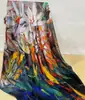 Pañuelo Cuadrado de Seda 110 Estilo Étnico Estampado Geométrico Retro, Pañuelo de Seda de Morera Transpirable, Regalo para Mamá, Elegante Pañuelo de Seda