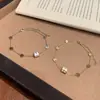 Pulseira de Charme Redondo Fina para Cintura de Luxo Leve para Mulheres Nicho de Alta Qualidade Corrente Fina Ajustável Versátil para o Dia a Dia Elegante Exquisito Joia de Mão