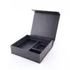 Caja de regalo premium para negocios, caja de papel con ventana, empaque cosmético de tapa abatible, caja naranja, caja para ratón con estampado plateado