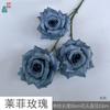 26 Anos de Materiais Florais Azul Escuro de Alta Qualidade, Materiais de Flores de Seda para Vitrines, Paisagismo, Adereços para Estúdio de Fotografia, Flores Artificiais